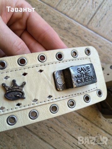 Кожен колан Save the Queen, снимка 2 - Колани - 23801617