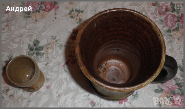 Лот:керамична халба с релефна украса с надпис +керамична  яйчарка(може и свещник,ако решите), снимка 5 - Други - 23218868