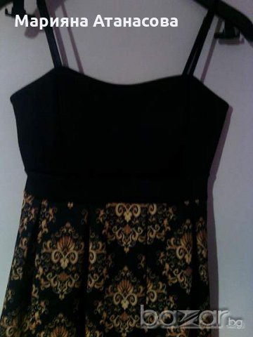  черна официална рокля със златисто, снимка 2 - Рокли - 19295536
