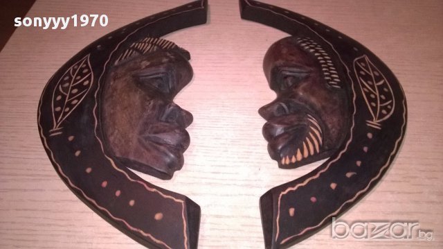 АНТИК-Дървени фигури за стена-2бр-29х14см-внос швеицария, снимка 8 - Антикварни и старинни предмети - 17809978