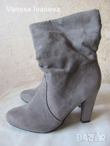 Ботуши, боти - велур нови , снимка 3 - Дамски боти - 25223593