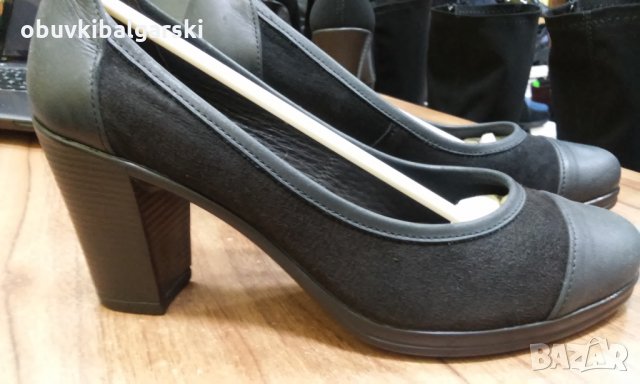№37 Ликвидационни Ест Велур и Кожа Ток, снимка 6 - Дамски обувки на ток - 24602775