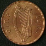 1 пени 1968, Ирландия, снимка 2 - Нумизматика и бонистика - 14453680
