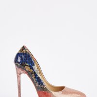 НАЛИЧНИ Остри лачени Glitter  токчета от Англия 39 номер, снимка 2 - Дамски елегантни обувки - 22385405
