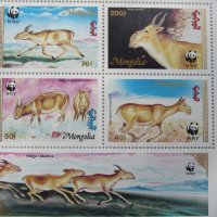 Защитен вид Saiga Tatarica-блок марки, 1995, Монголия , снимка 3 - Филателия - 21818057