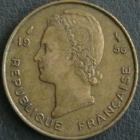 10 франка 1956, Френска Западна Африка, снимка 2 - Нумизматика и бонистика - 24863282