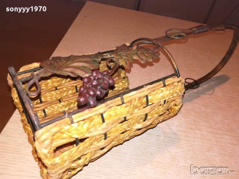 поставка за вино-метална с оплетка-40х12см-внос швеицария, снимка 1