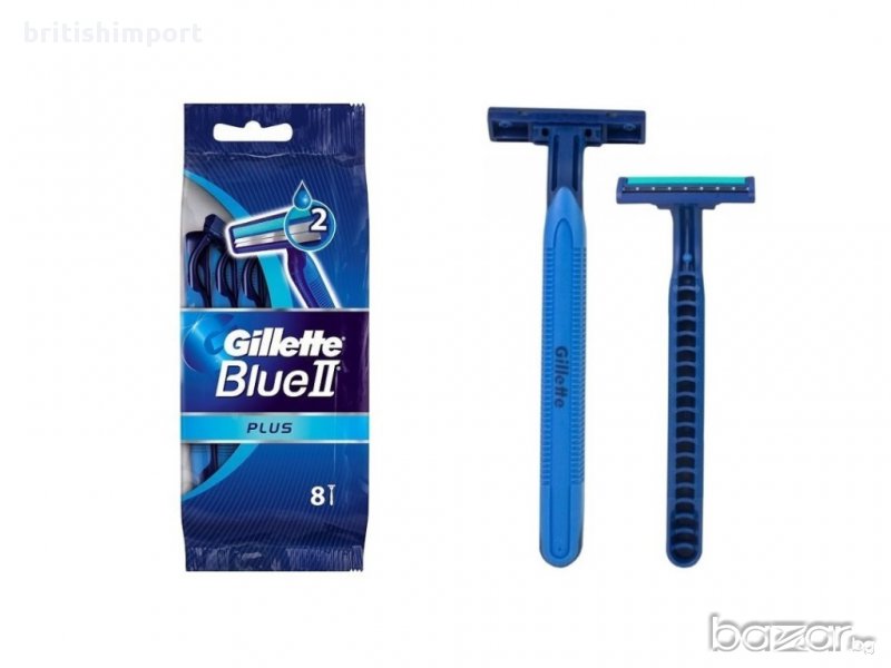 Комплект самобръсначки Gillette Blue II Plus, 8 бр. в опаковка , снимка 1