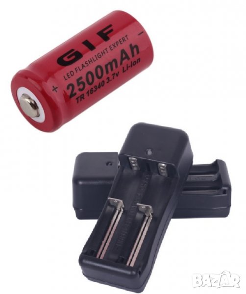 Акумулаторни батерии CR2, CR123A, 9V, АА, ААА,TR16340 (CR123A, CR17345, K123A...) 2500 mAh и зарядно, снимка 1