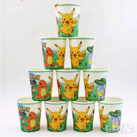 Pokemon Покемон Пикачу 8 бр картонени чаши парти рожден ден