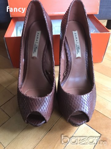 Нови обувки Zara, естествена кожа, снимка 4 - Дамски обувки на ток - 17617501