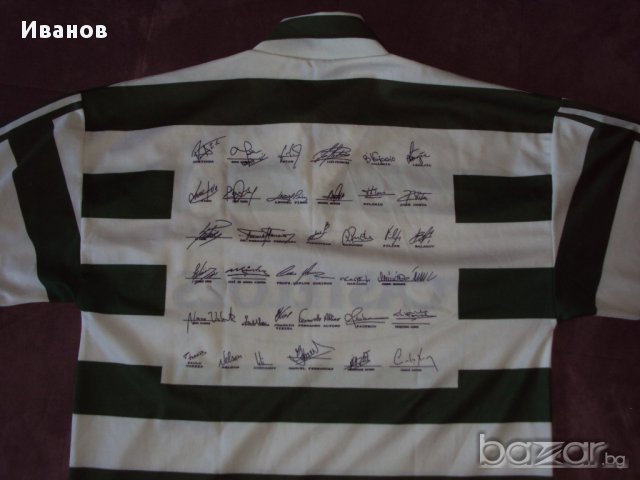 Колекционерска!! Тениска на Спортинг Лисабон с автографи на целия отбор, снимка 3 - Други ценни предмети - 15919006