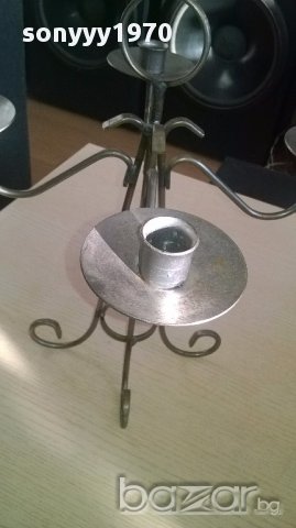 Голям метален свещник-36/36см-внос швеицария, снимка 9 - Антикварни и старинни предмети - 13487854