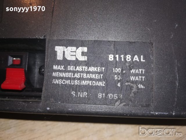 tec 8118al two bass-2x100w-28х15х13см-внос швеицария, снимка 18 - Тонколони - 20963608