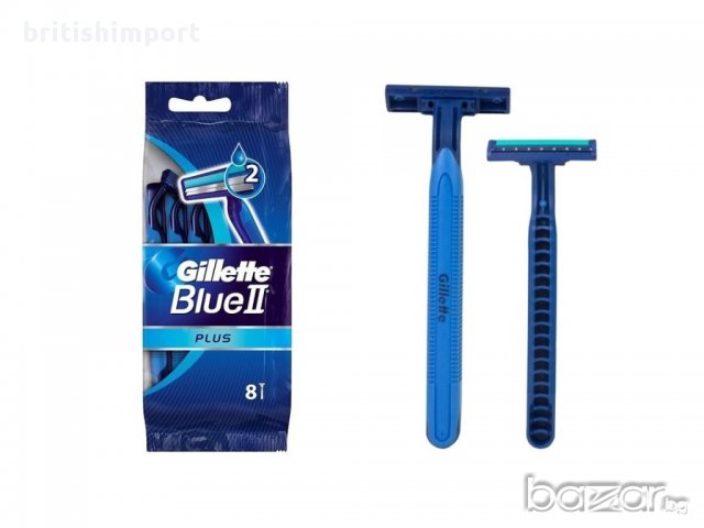 Комплект самобръсначки Gillette Blue II Plus, 8 бр. в опаковка 
