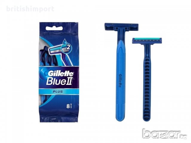 Комплект самобръсначки Gillette Blue II Plus, 8 бр. в опаковка 