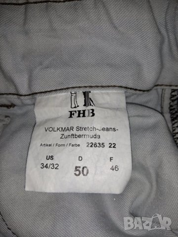 Мъжки черни дънкови бермуди марка FHB с 2 ципа внос от чужбина , снимка 2 - Къси панталони - 23704342