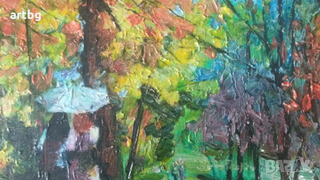 Автентична картина "Разговор", снимка 4 - Картини - 24694451