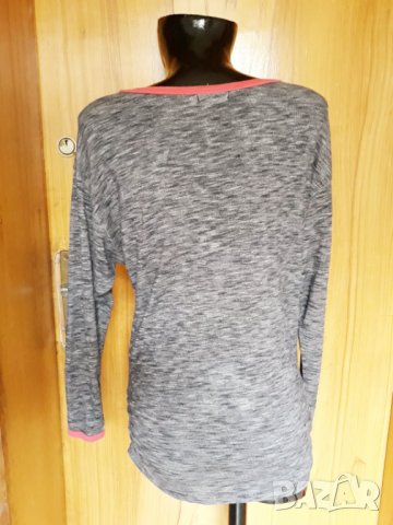 Сива туника финно плетиво с черни джобчета М/Л, снимка 3 - Блузи с дълъг ръкав и пуловери - 23187772