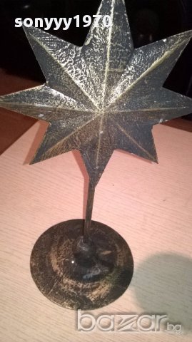 Свещник звезда-40/20см метален-внос швеицария, снимка 4 - Антикварни и старинни предмети - 13696033