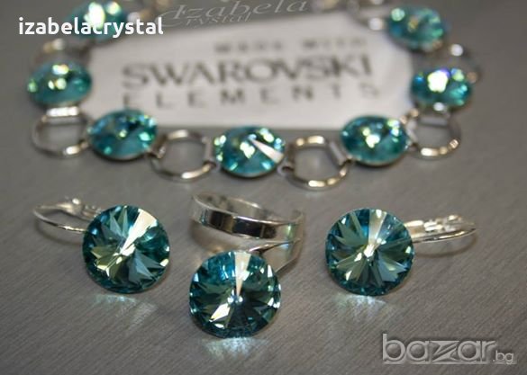 Сваровски Гривна,Обеци, Колие "rivoli" Crystals from SWAROVSKI ®, снимка 4 - Гривни - 10047311
