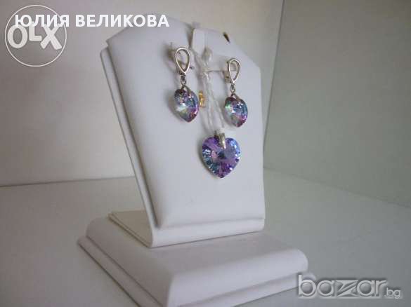 Сребърен лот с кристали , снимка 4 - Бижутерийни комплекти - 17857120