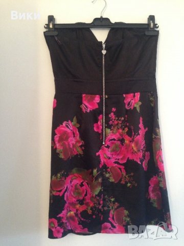Черна рокля на цветя, снимка 7 - Рокли - 22775391