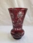 ваза цветен червен кристал , снимка 2
