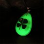 💫☘️ Светеща Детелина Кожено Колие - Луминисцентна Детелина на верижка. , снимка 2