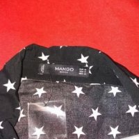 Нова дамска черна риза със звездички на Mango- размер -М-Л, снимка 4 - Ризи - 16093438