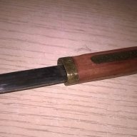 Ретро нож за колекция-11см-дърво/месинг-внос швеицария, снимка 6 - Антикварни и старинни предмети - 17374389