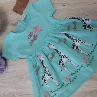 Рокля с жирафчета, снимка 4 - Бебешки рокли - 24753003