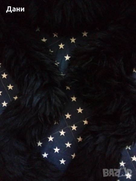  Шал от естествена кожа с  косъм 180 см. , снимка 1