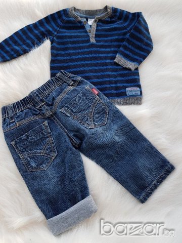 Лот блуза и дънки за момченце 6-12 месеца, снимка 6 - Комплекти за бебе - 20913305