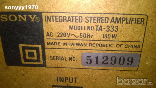 sony  ta-333 stereo amplifier-180watts-made in taiwan-внос швеицария, снимка 15 - Ресийвъри, усилватели, смесителни пултове - 9841367