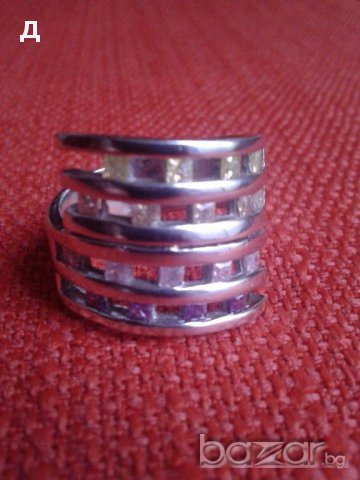 С ест. камъни сребърен пръстен , снимка 1 - Пръстени - 14649258