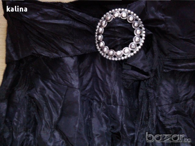 черна пола от намачкан плат, снимка 2 - Поли - 17306826