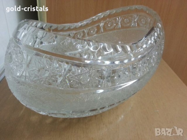  кристална купа овална, снимка 3 - Антикварни и старинни предмети - 24537685
