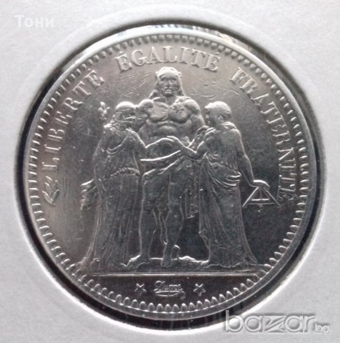  Монета Франция - 5 Франка 1873 г. Сребро, снимка 2 - Нумизматика и бонистика - 21016409