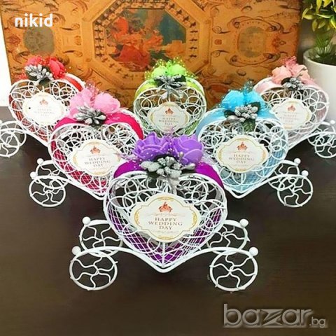 Метална Каляска за сватба сватбен декор украса сувенир 