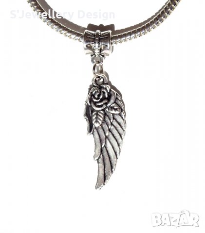 Висулка ангелско крило за гривни Пандора, снимка 2 - Гривни - 25978446