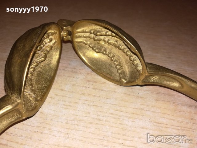 антика-масивна орехотрошачка-мед/месинг-17х5см-внос швеицария, снимка 12 - Колекции - 20476777