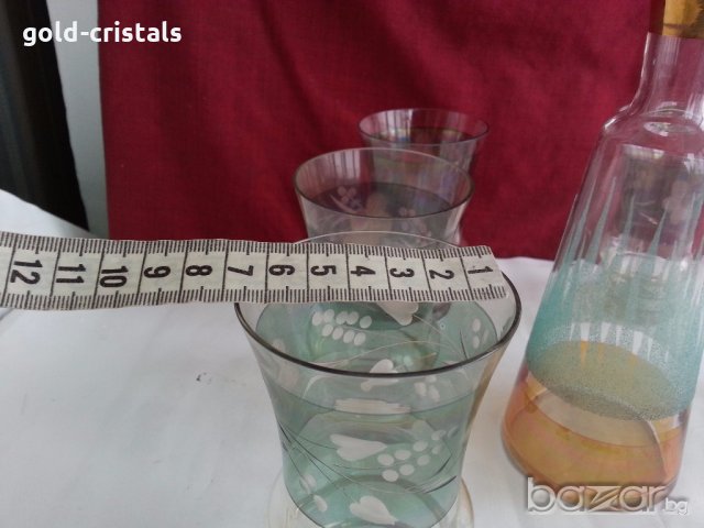 Ретро стъклени чаши и гарафа  , снимка 7 - Антикварни и старинни предмети - 19925783