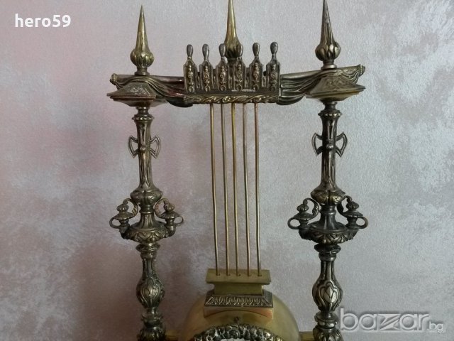 Много рядък Турски бронзов каминен  часовник/Ottoman Turkich Clock/, снимка 9 - Колекции - 21102895