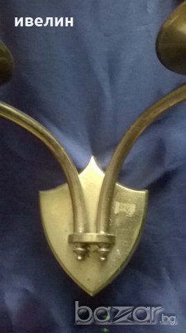 стар бронзов аплик за стена, снимка 2 - Лампи за стена - 20219209