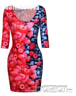 Нова 3Д рокля плодове, снимка 1 - Рокли - 10241462