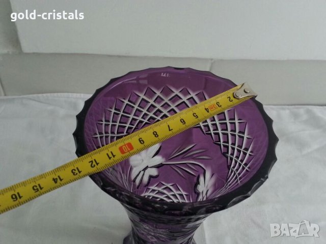 Кристална ваза цветен кристал, снимка 3 - Антикварни и старинни предмети - 23822279