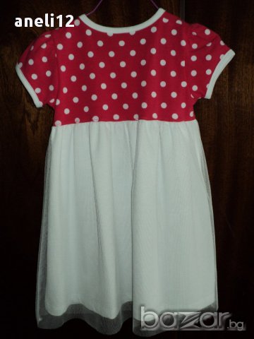 Нова детска памучна рокля с тюл , снимка 5 - Бебешки рокли - 13564403
