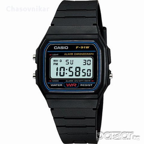 █▬█ █ ▀█▀ ОРИГИНАЛЕН ЧАСОВНИК CASIO F91W. CASIO F-91W. КАСИО Ф 91. F-91W-1YEF, снимка 3 - Мъжки - 8770259