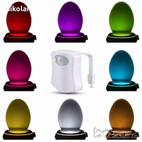 LED Осветление за Тоалетна със Сензор за Движение - 8 Цвята, снимка 1